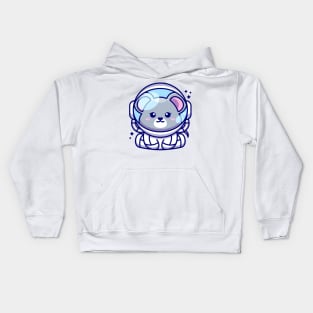 Cute baby mouse wearing an astronaut suit, cartoon character Kids Hoodie